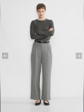 Aritzia Grey Pinstriped Pants
